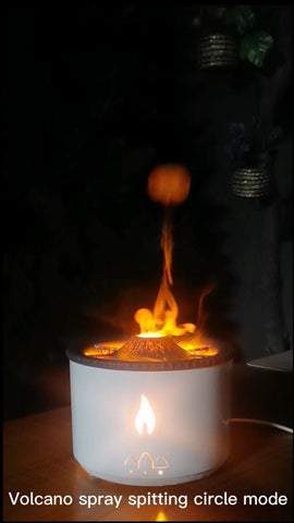 New creative volcano aromatherapy machine flame jellyfish lamp humidifier